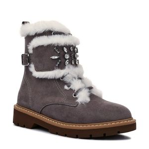 WN Big Girl Fur Boots Slip On Size 4